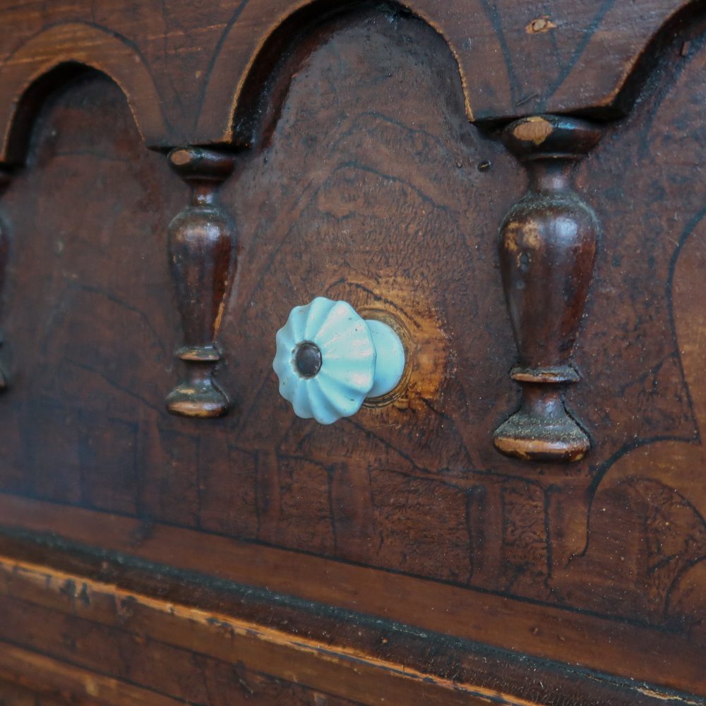 Brocante bruine commode - Afbeelding 8