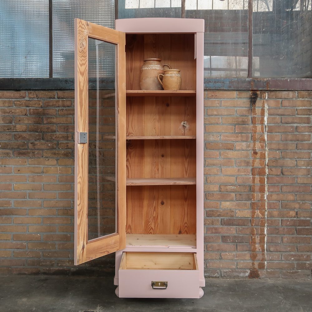 Roze eendeurs vitrinekast - Afbeelding 3