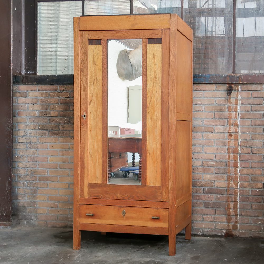 Vintage eendeurskast met spiegel - Afbeelding 2