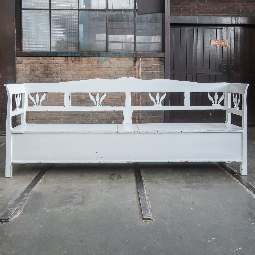 Brocante houten klepbank - Afbeelding 4