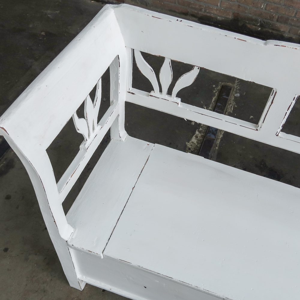 Brocante houten klepbank - Afbeelding 5
