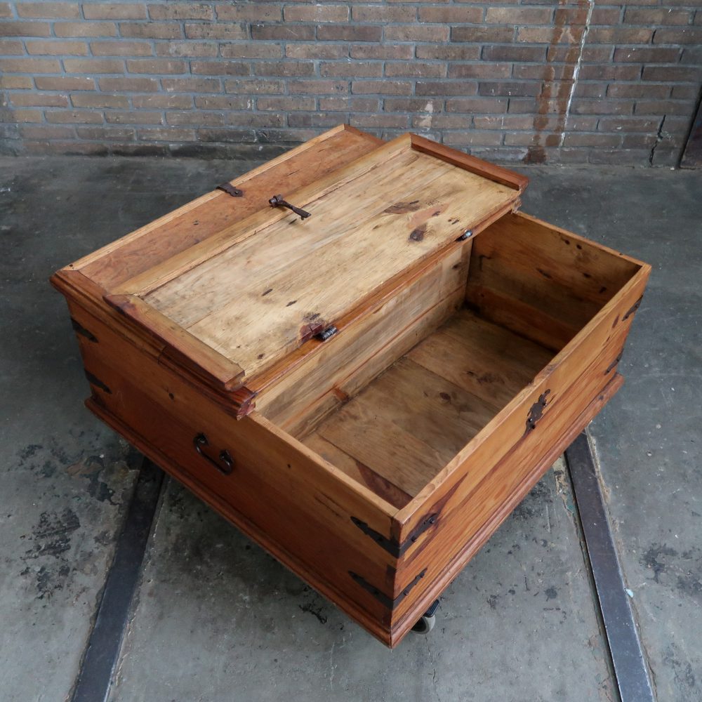 Brocante salontafel/kist - Afbeelding 3