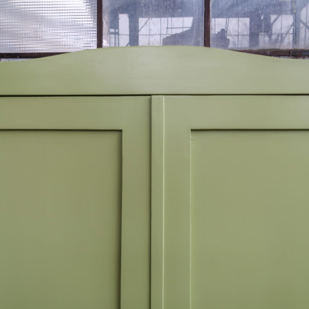 Brocante groene linnenkast - Afbeelding 4