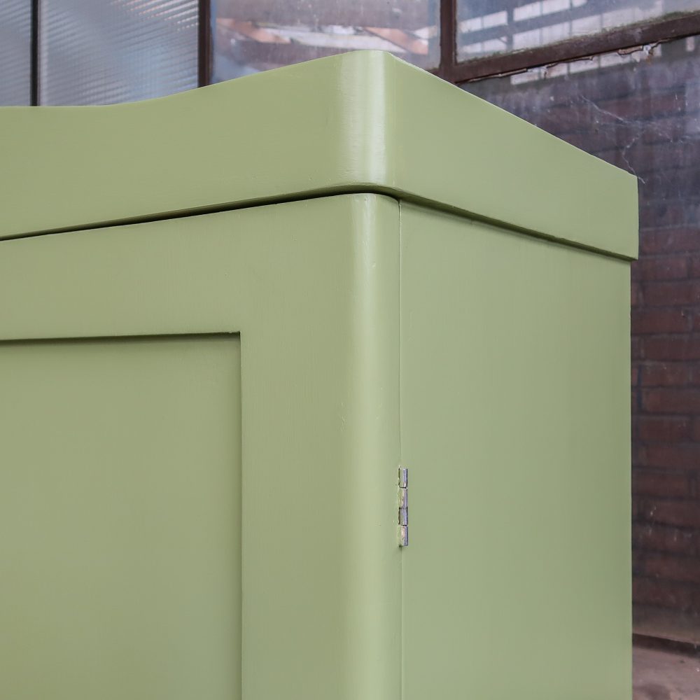 Brocante groene linnenkast - Afbeelding 5
