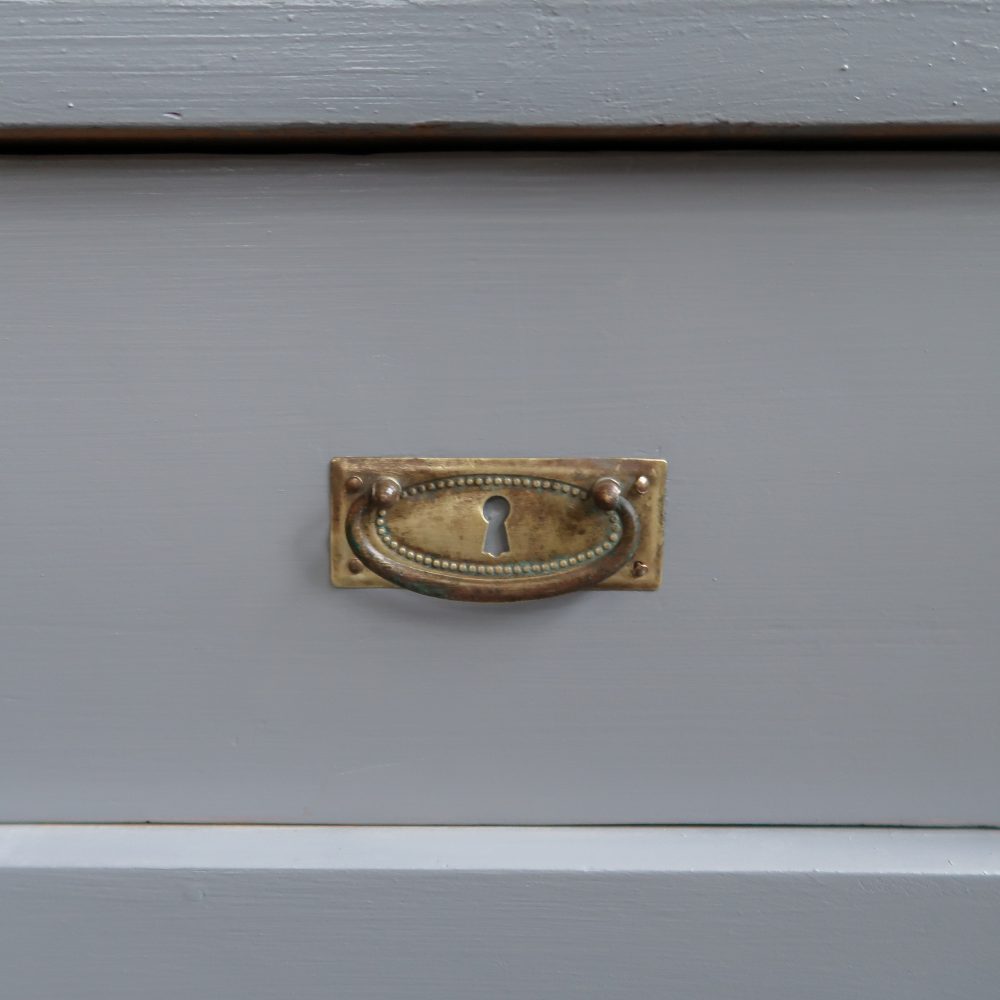 Brocante grijze vitrinekast - Afbeelding 8