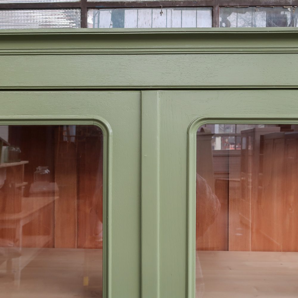 Brocante groene vitrinekast - Afbeelding 4