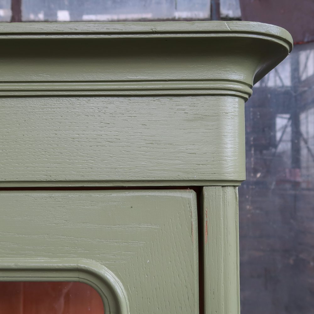 Brocante groene vitrinekast - Afbeelding 6