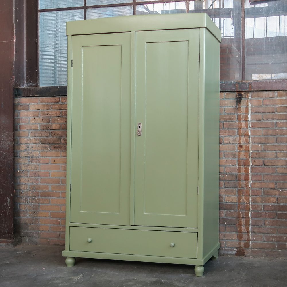 Brocante groene linnenkast – Bild 2