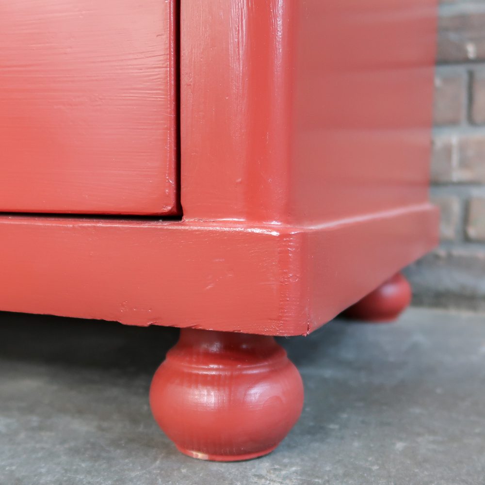 Brocante rode linnenkast – Bild 8