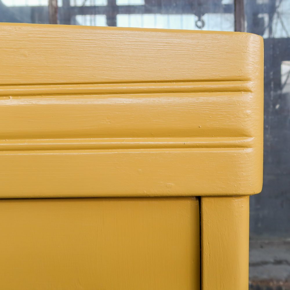 Brocante gele linnenkast - Afbeelding 6