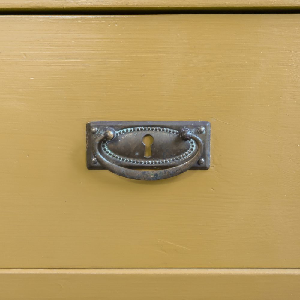 Brocante gele linnenkast - Afbeelding 8
