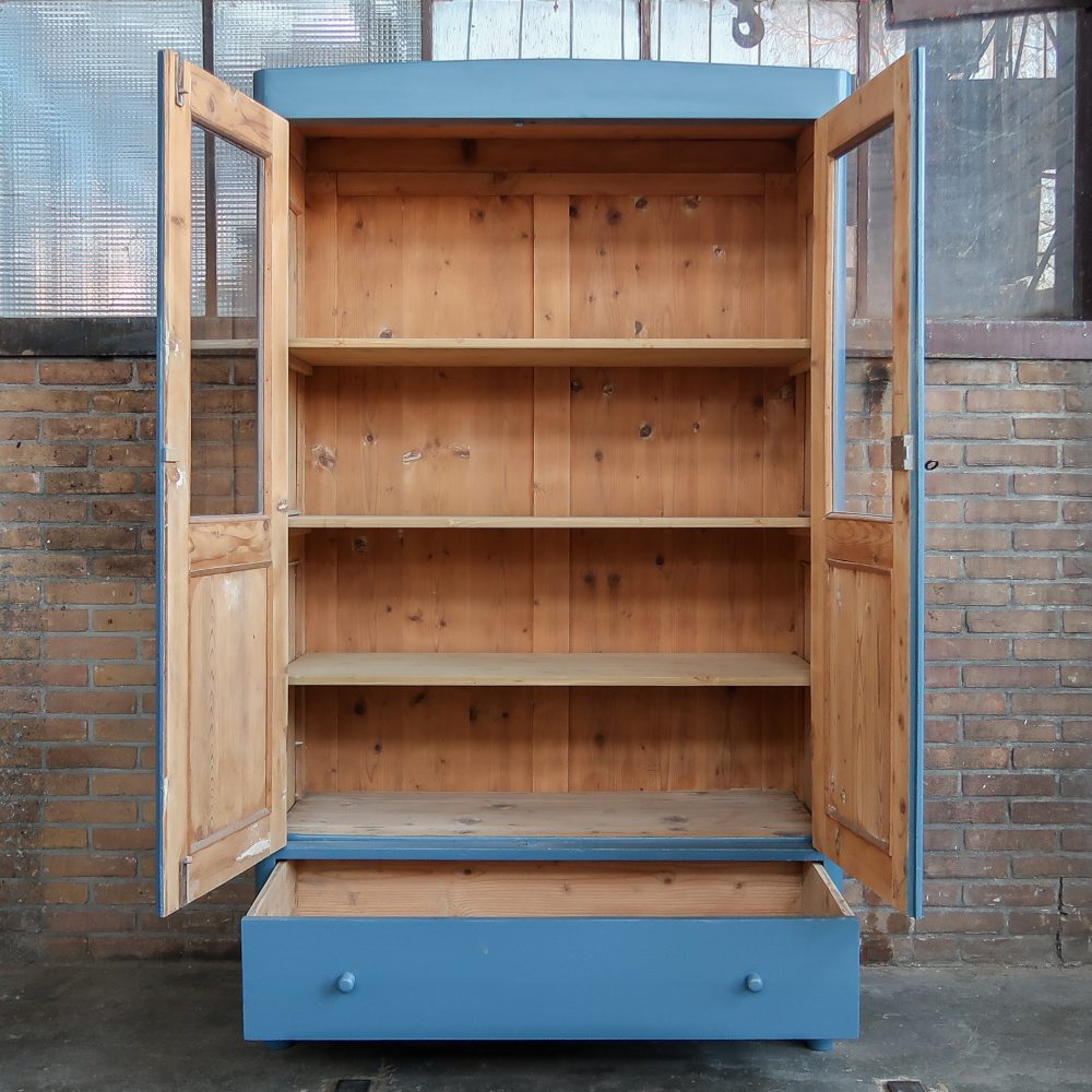 Blauwe vitrinekast - Afbeelding 3
