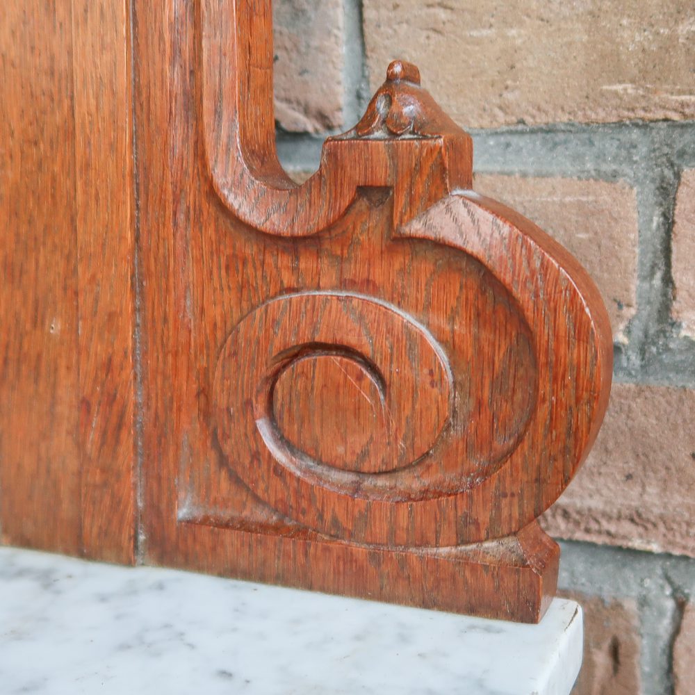 Brocante kaptafel met marmer - Afbeelding 5