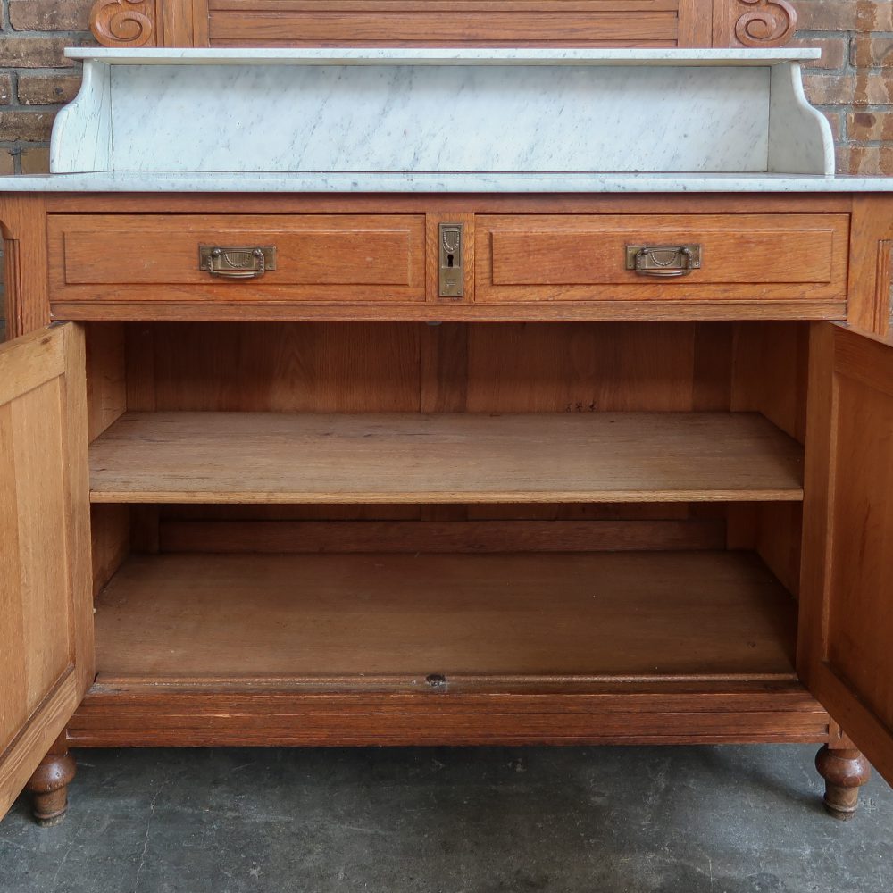 Brocante kaptafel met marmer - Afbeelding 12