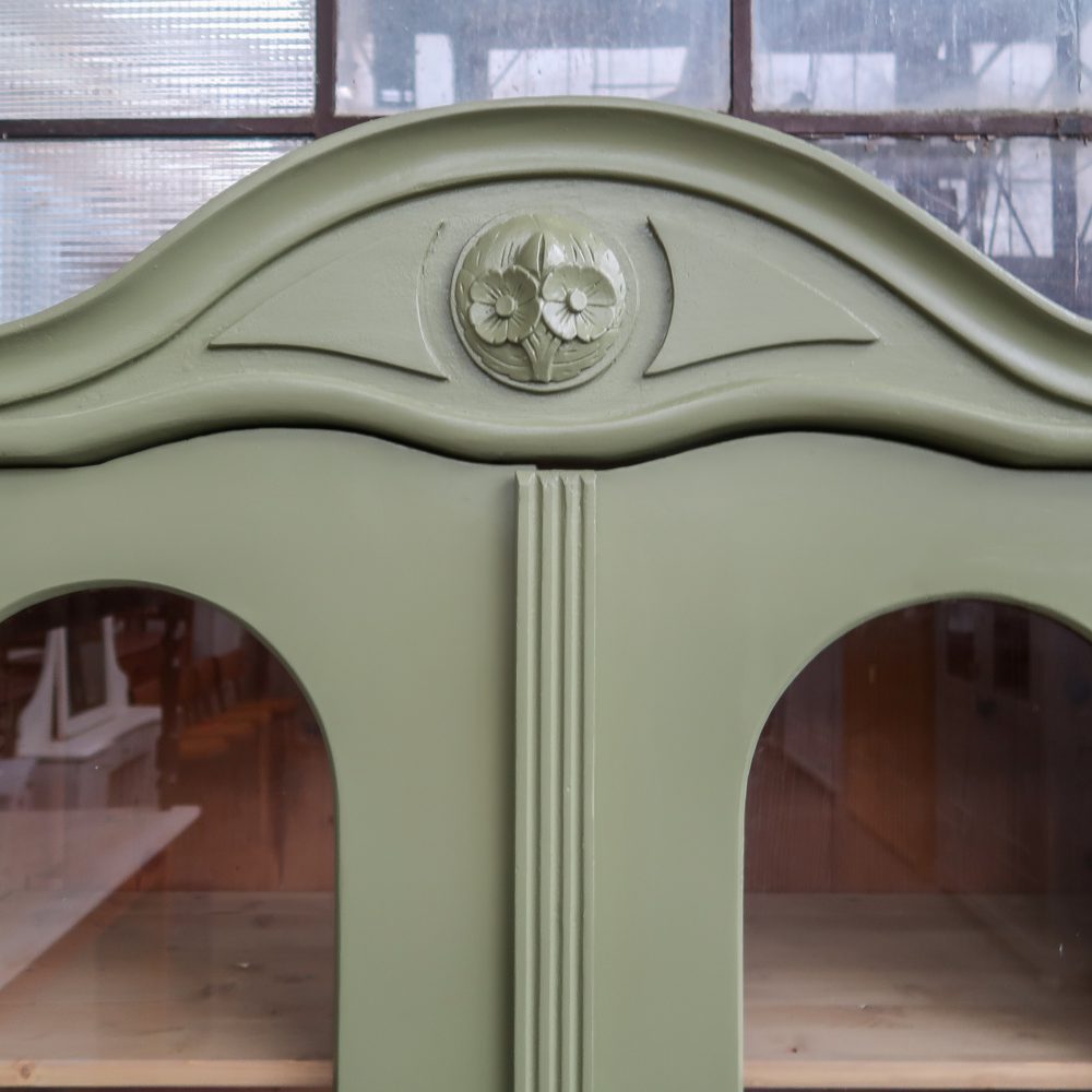 Brocante groene vitrinekast - Afbeelding 4