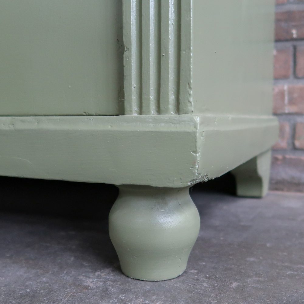 Brocante groene vitrinekast - Afbeelding 10