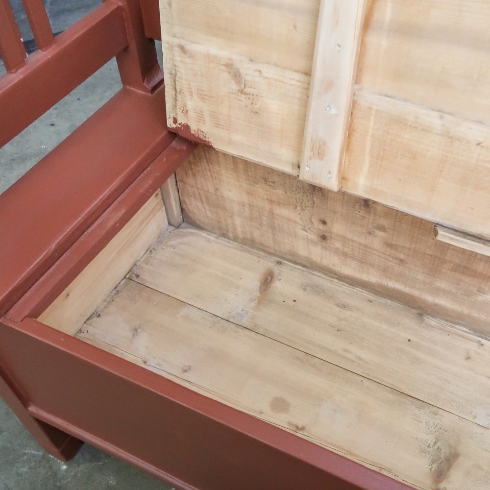 Houten bruinrode klepbank - Afbeelding 3