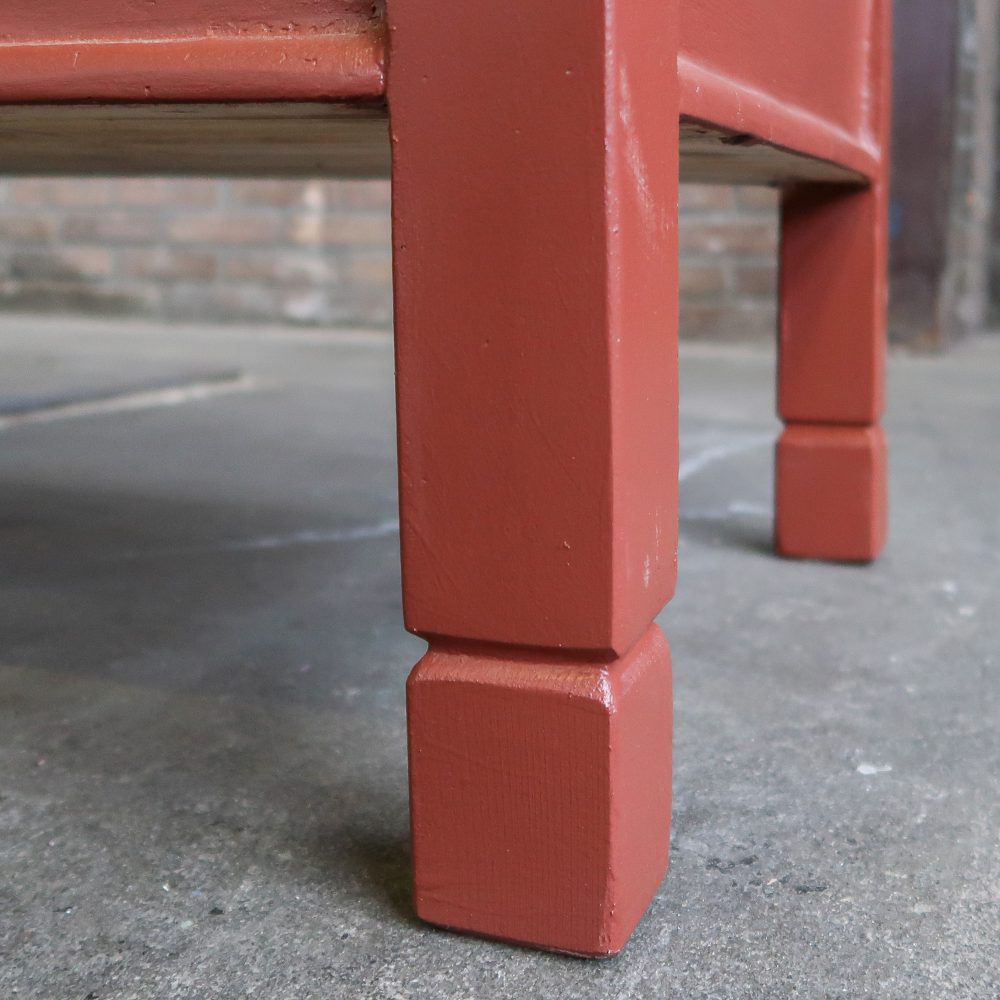 Houten bruinrode klepbank - Afbeelding 8