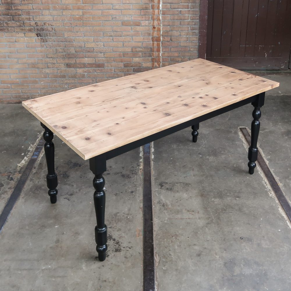 Landelijke tafel met zwart onderstel – Bild 2
