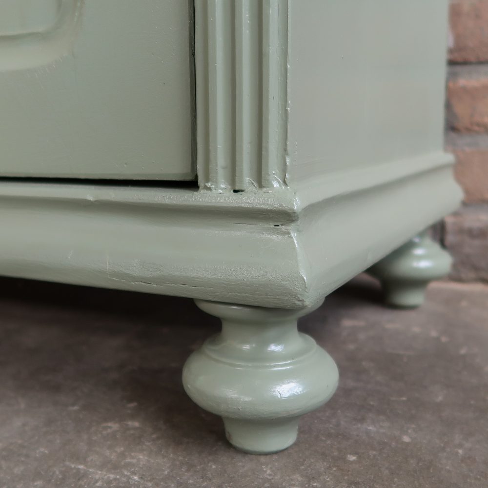 Brocante groene vitrinekast - Afbeelding 9
