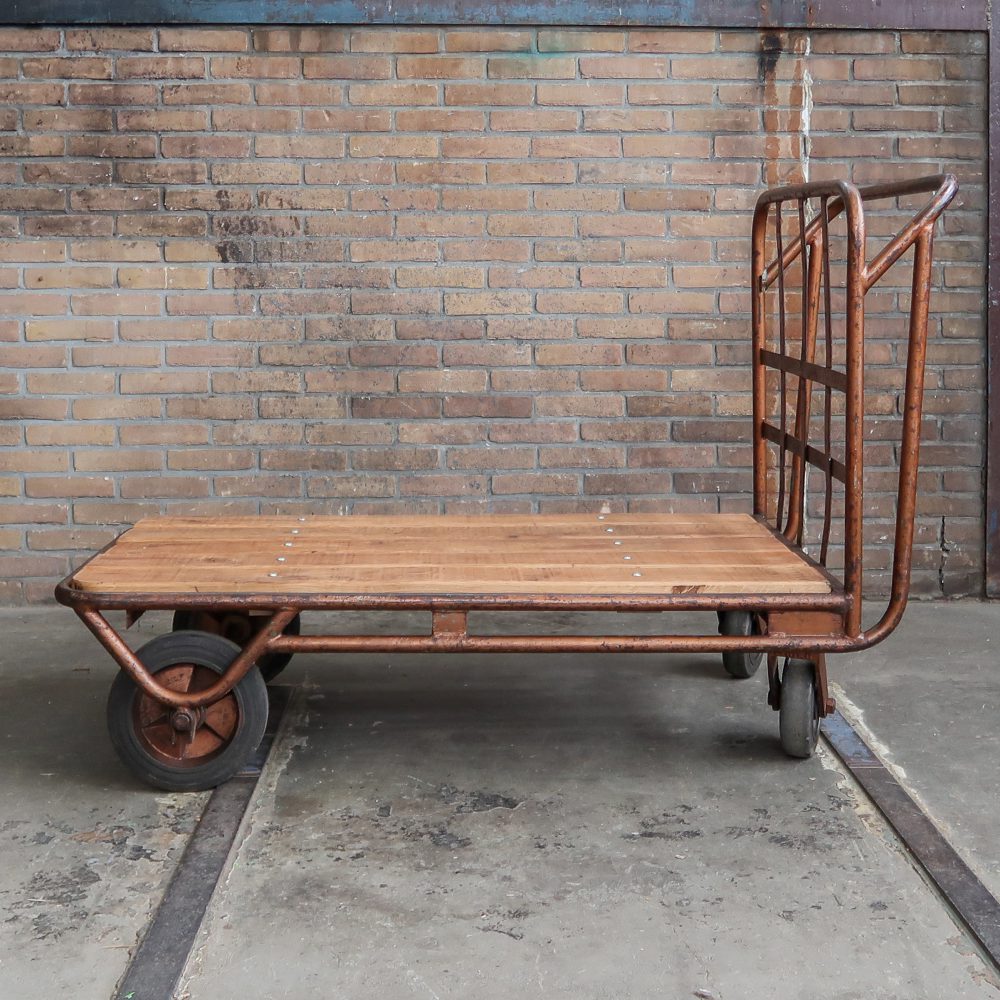 Industriële kar - salontafel - Afbeelding 3