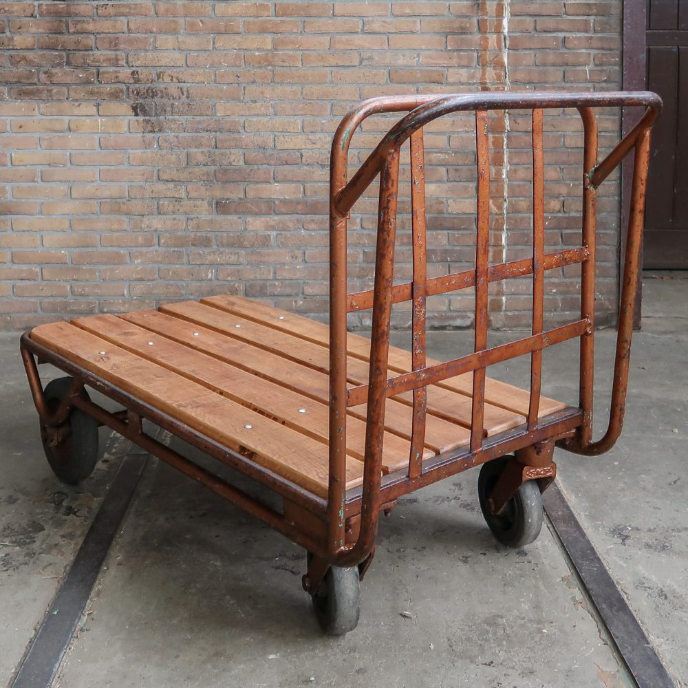 Industriële kar - salontafel - Afbeelding 4