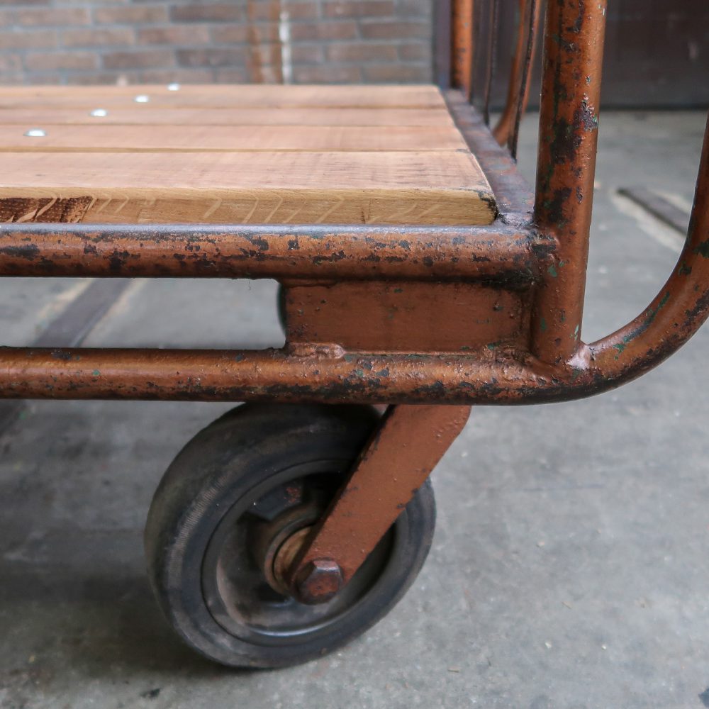 Industriële kar - salontafel - Afbeelding 6