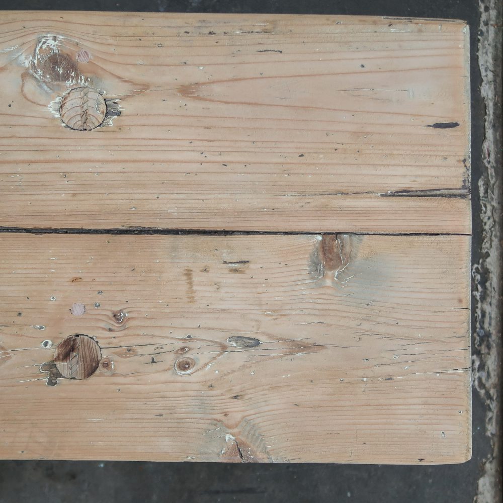 Brocante houten bankje - Afbeelding 4