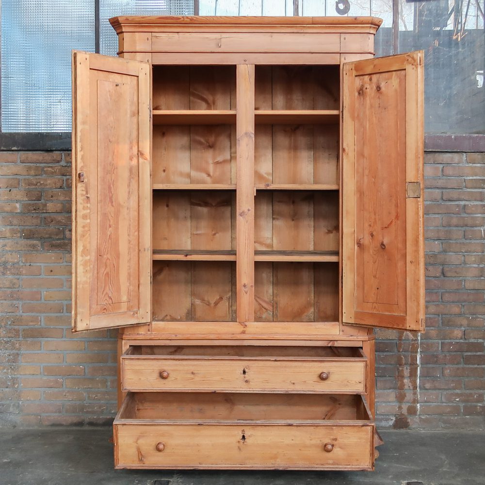 Vintage grenen kledingkast - Afbeelding 3