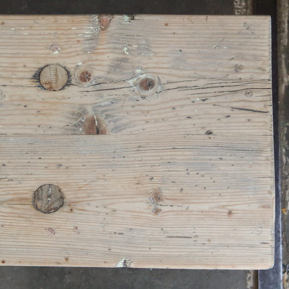 Brocante houten bankje - Afbeelding 4