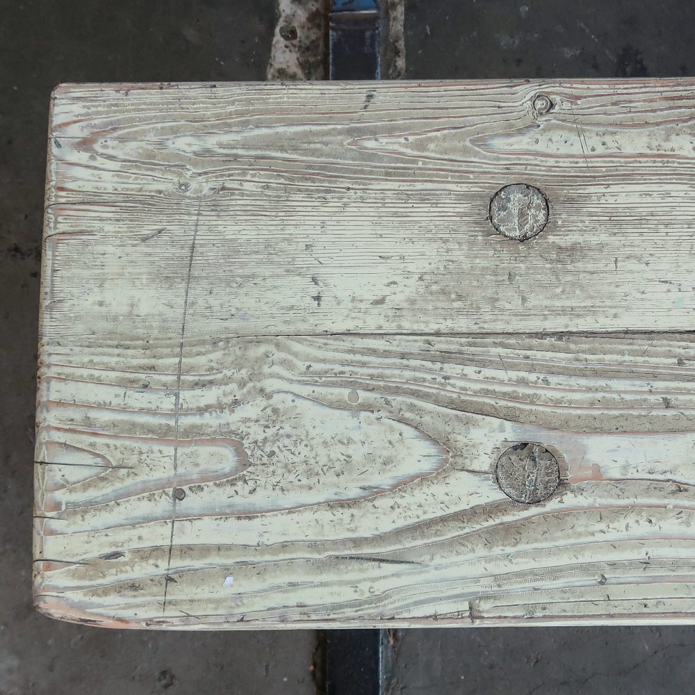 Brocante houten bankje - Afbeelding 2