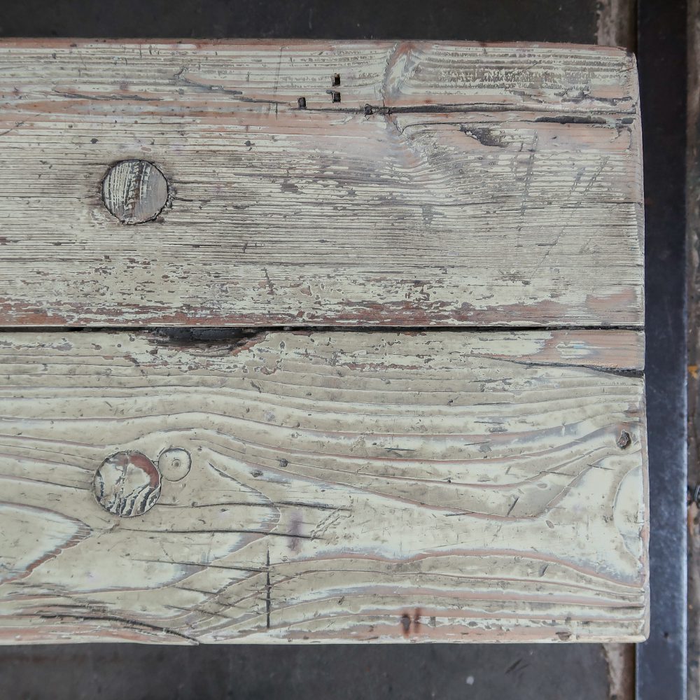 Brocante houten bankje - Afbeelding 4