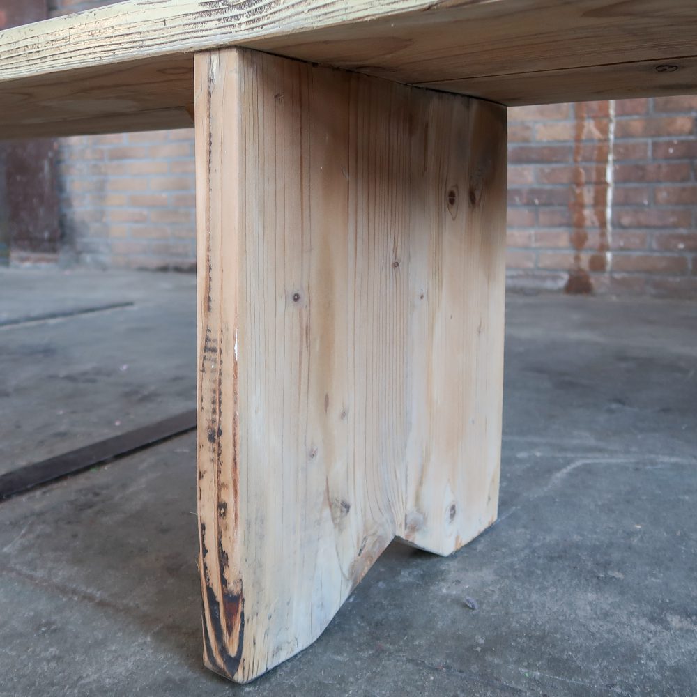 Brocante houten bankje - Afbeelding 6