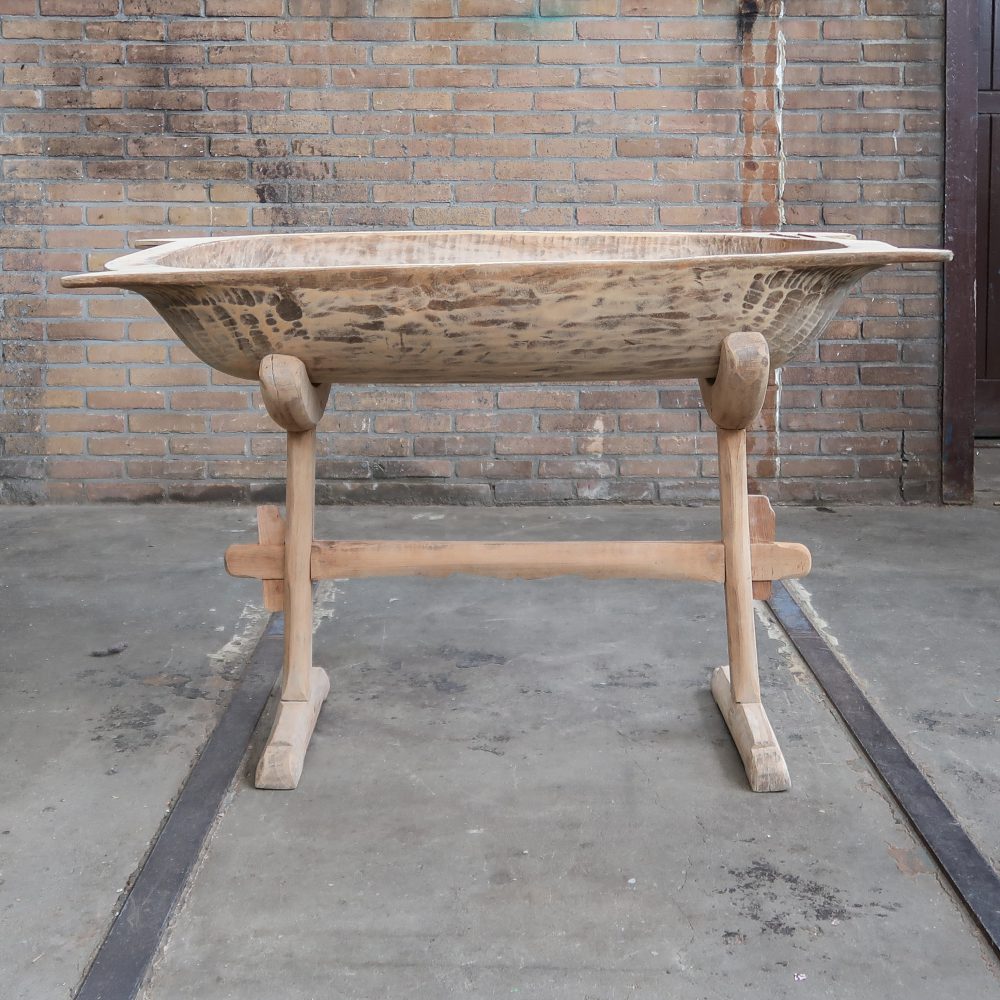 Brocante houten trog + houder - Afbeelding 3