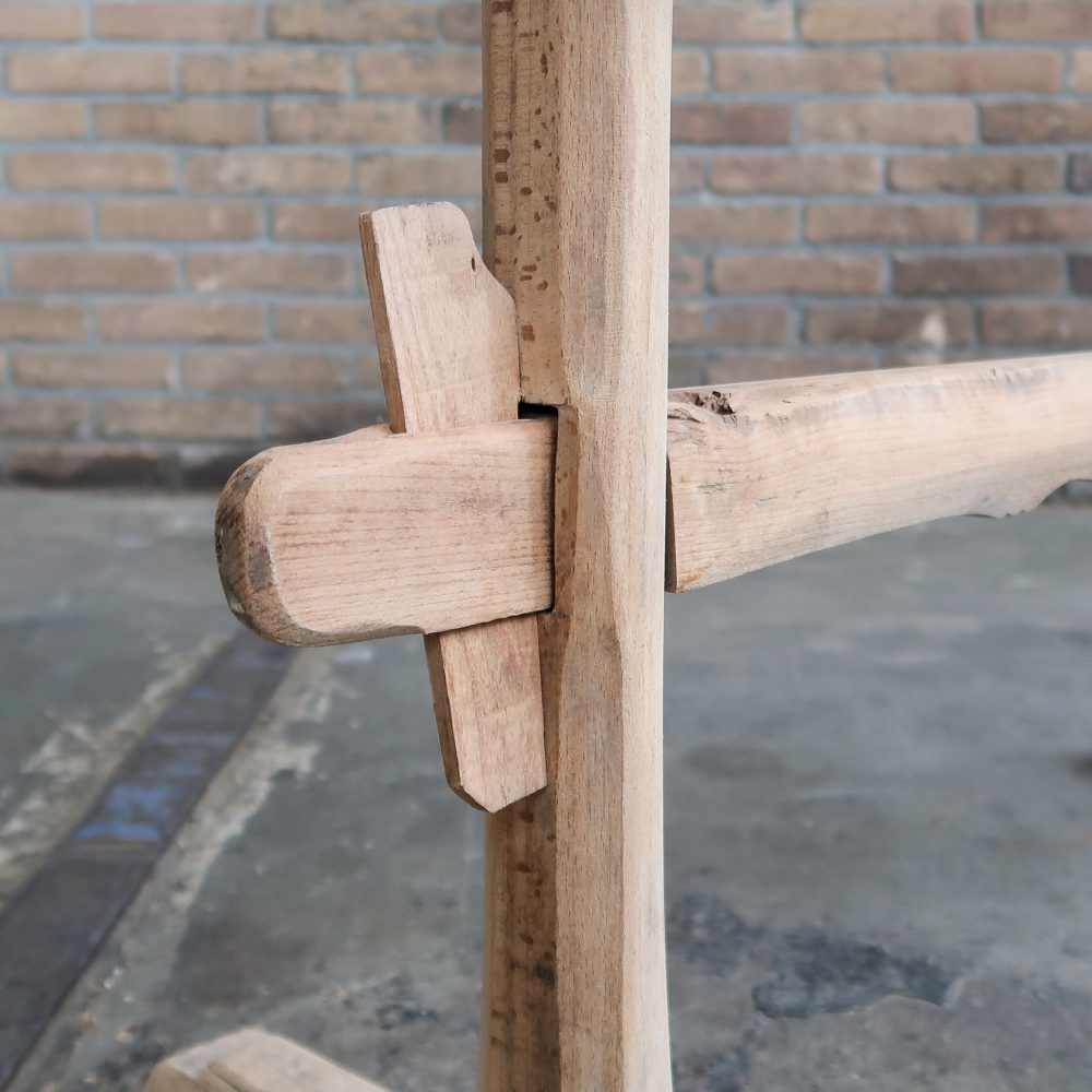 Brocante houten trog + houder - Afbeelding 6