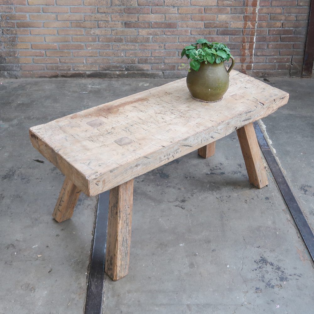 Lage houten slachttafel - Afbeelding 2