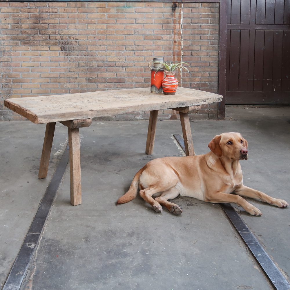 Lage houten slachttafel - Afbeelding 2