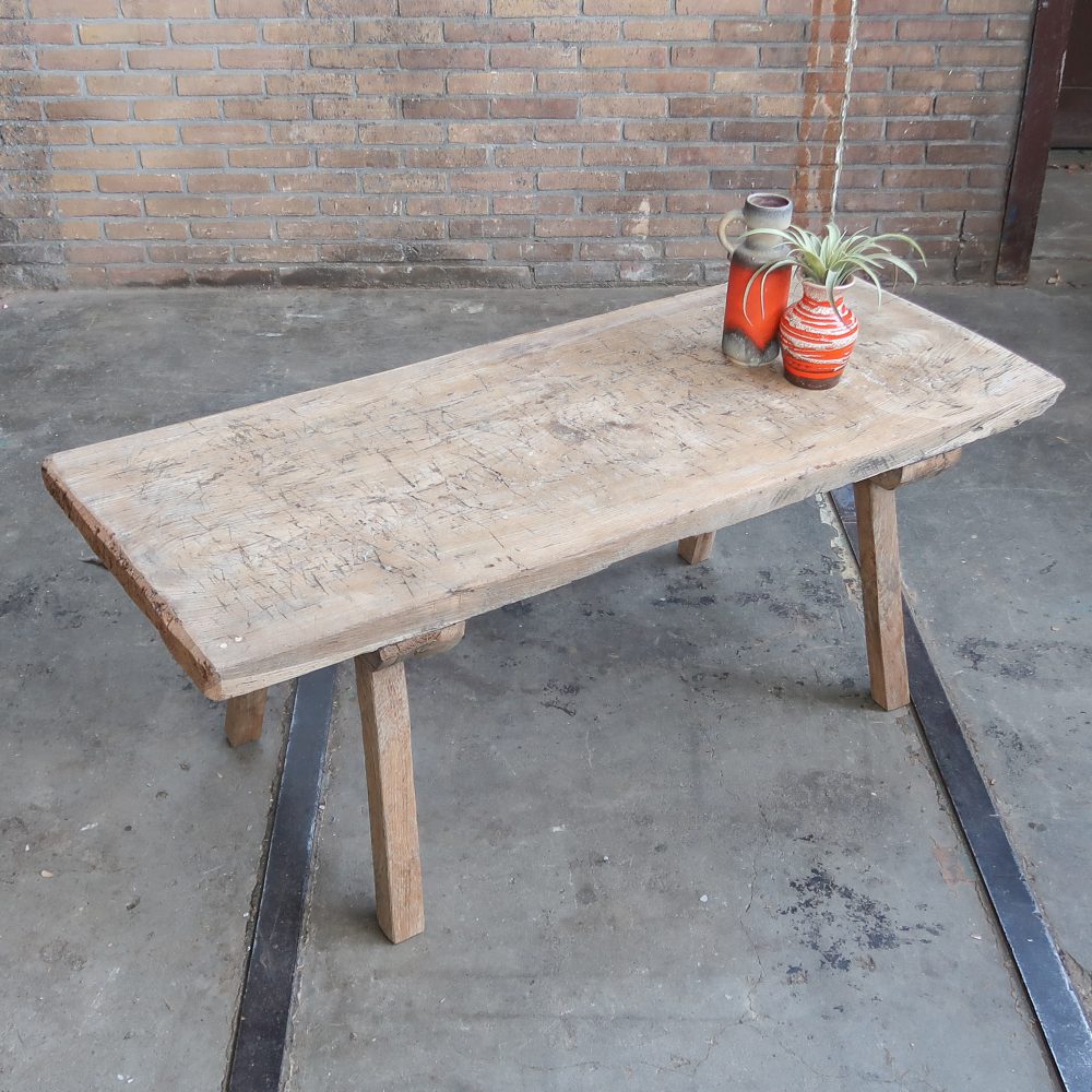 Lage houten slachttafel - Afbeelding 3