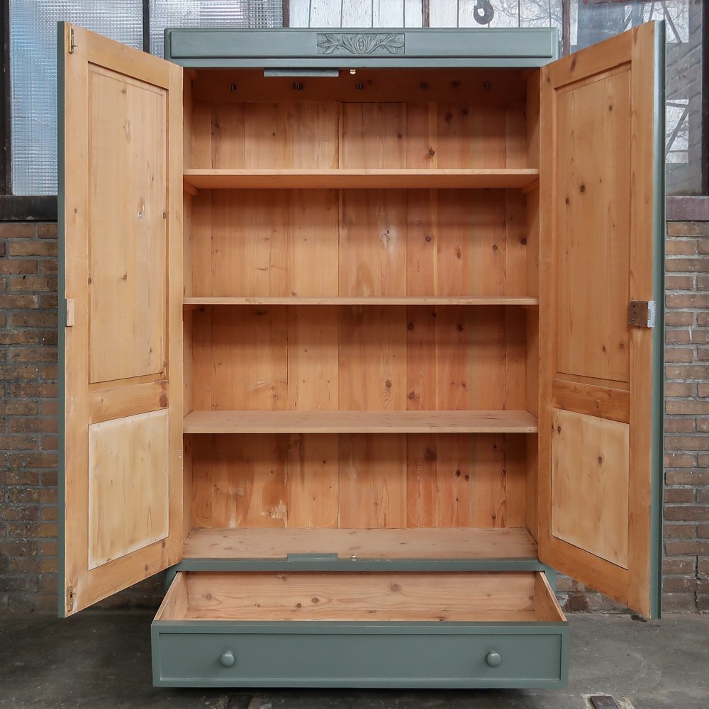Grijsgroene linnenkast - Afbeelding 3