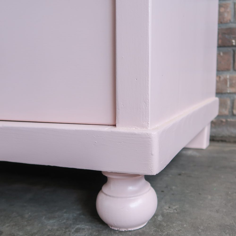 Brocante roze linnenkast - Afbeelding 9