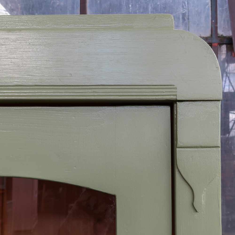 Brocante groene vitrinekast - Afbeelding 6