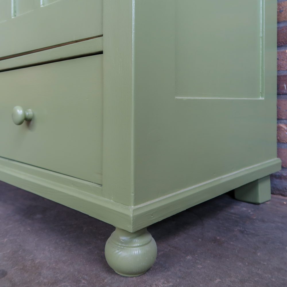 Brocante groene vitrinekast - Afbeelding 8