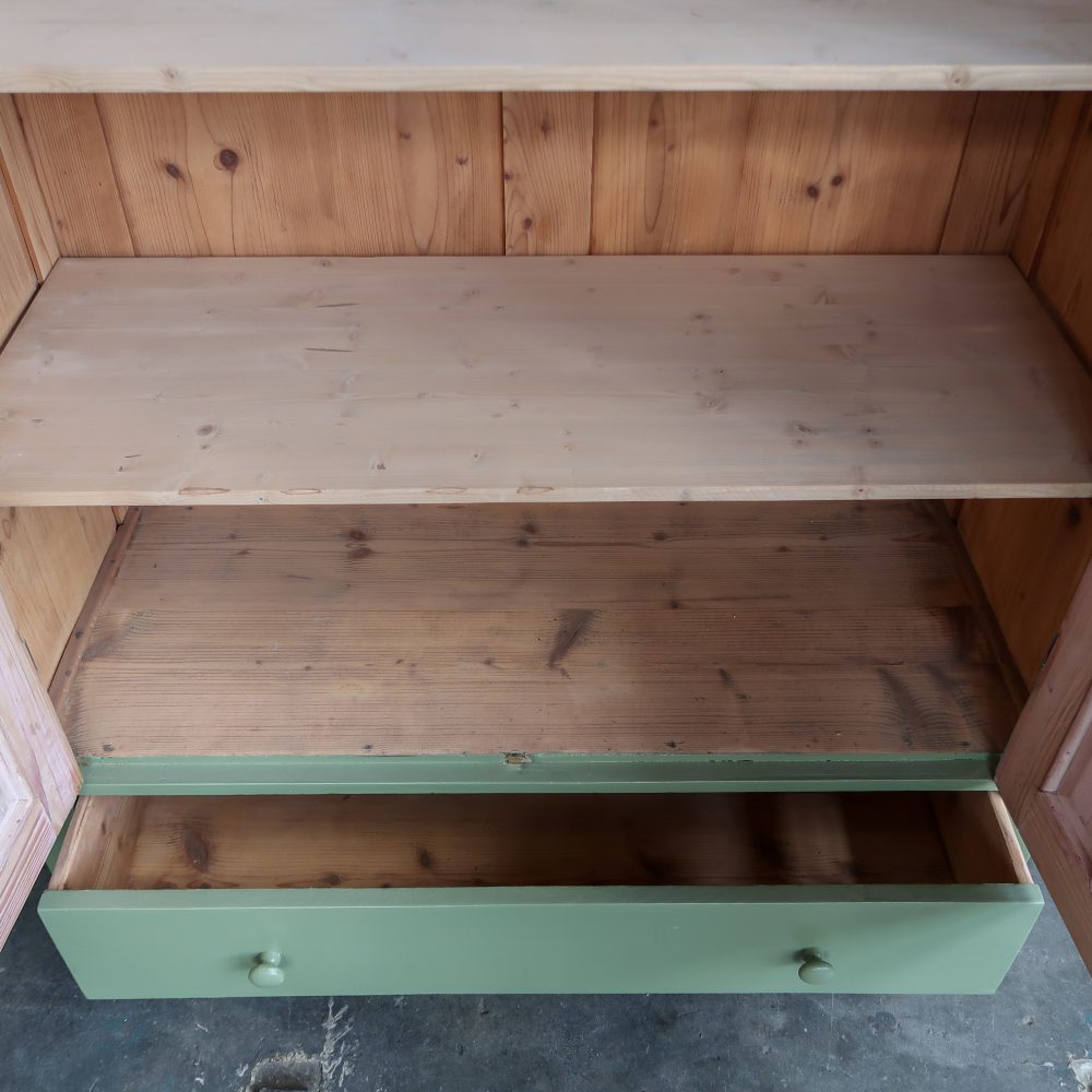Brocante groene vitrinekast - Afbeelding 4