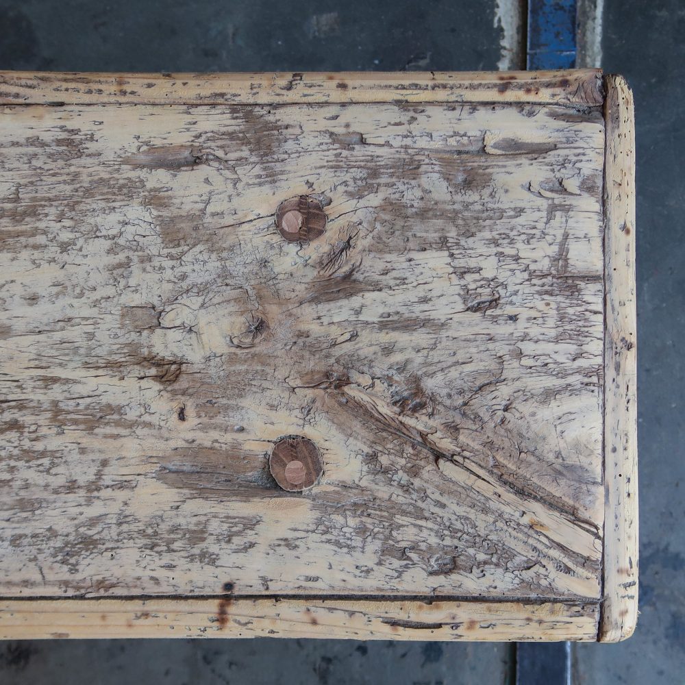 Brocante houten bankje - Afbeelding 4