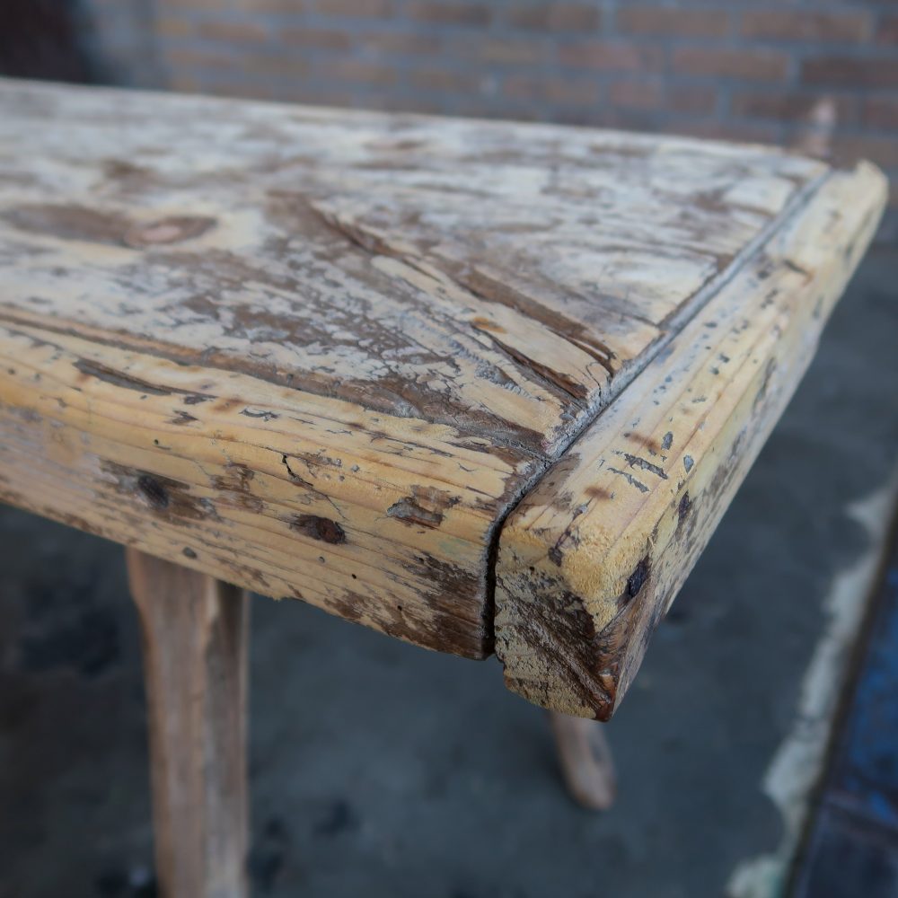 Brocante houten bankje - Afbeelding 5