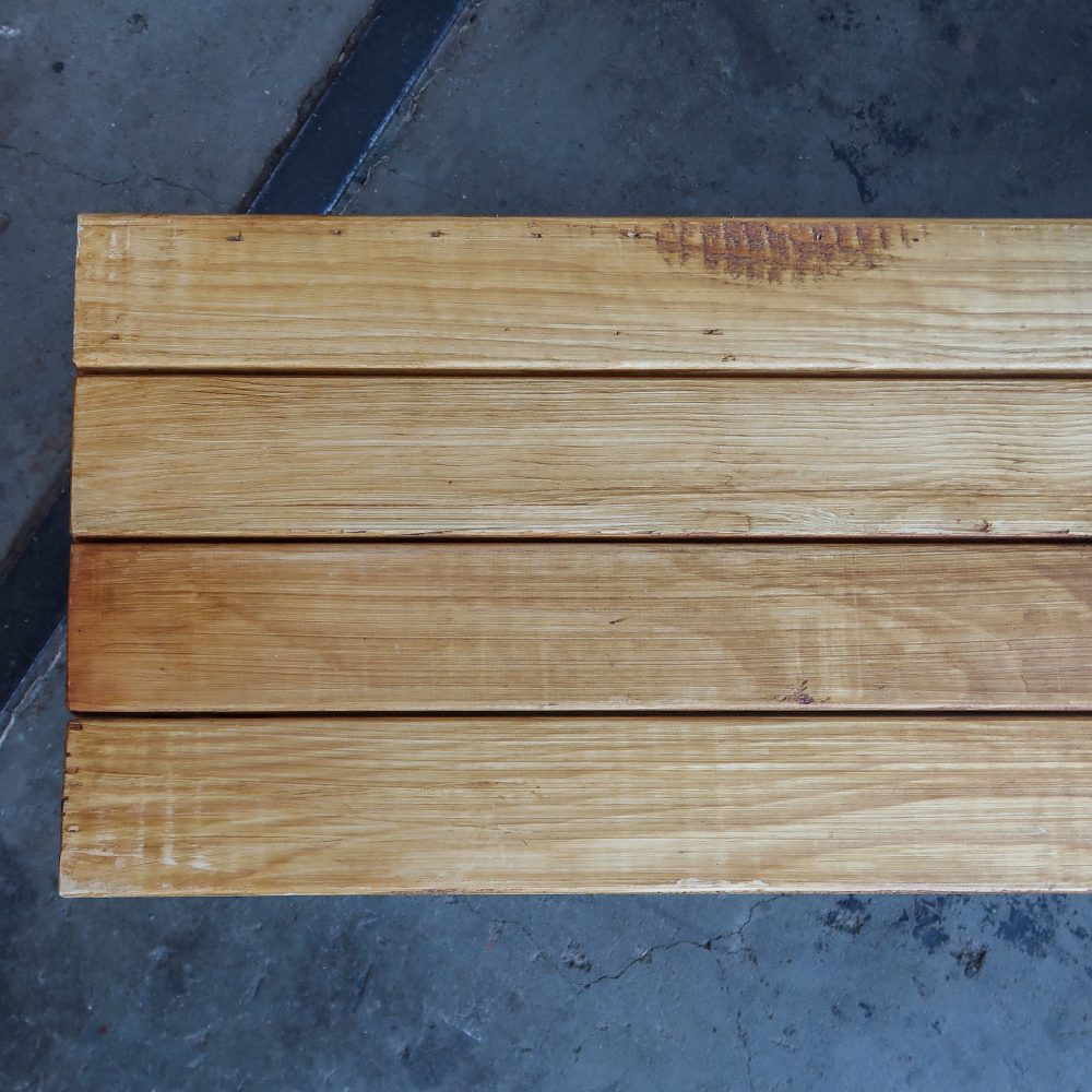 Houten bank met metalen onderstel - Afbeelding 3