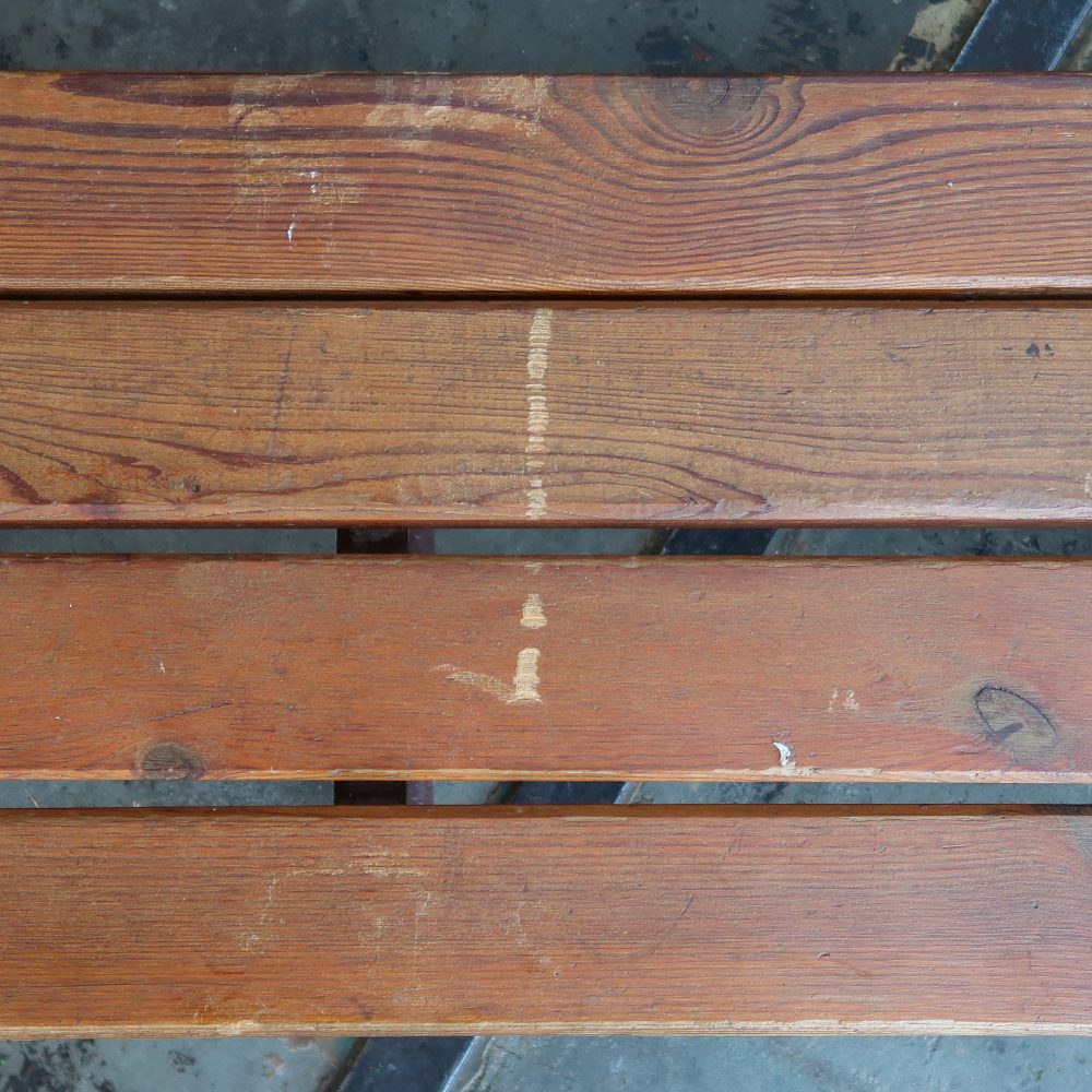 Houten bank met metalen onderstel - Afbeelding 5