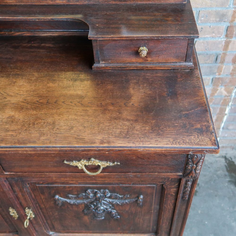 Brocante dressoir met spiegel - Afbeelding 7