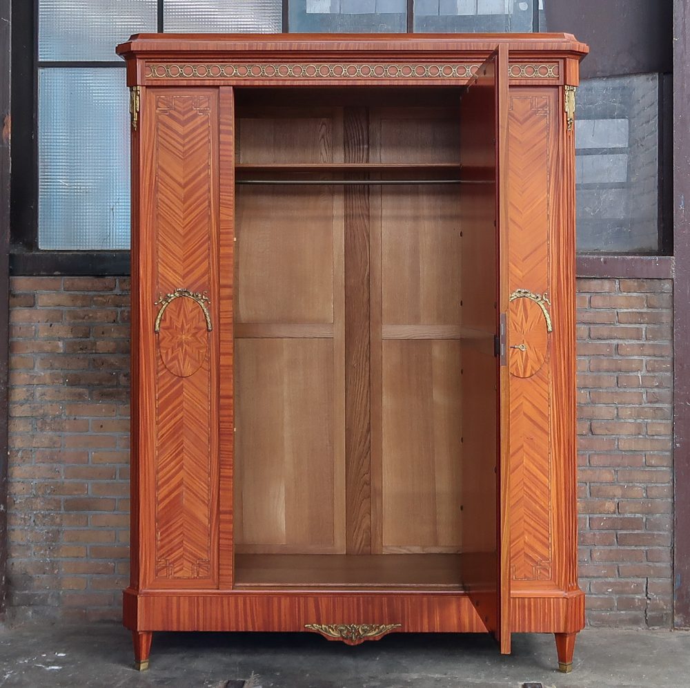 Vintage kledingkast met spiegel - demontabel - Afbeelding 3