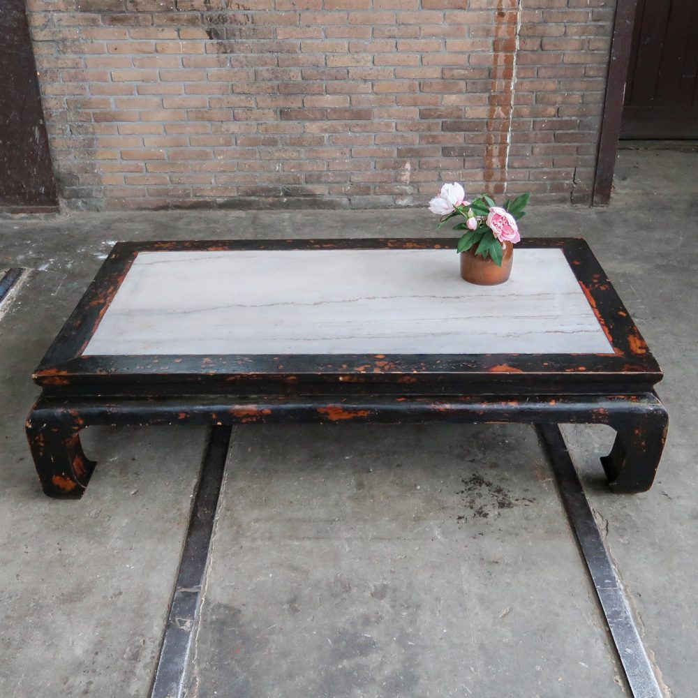 Chinese salontafel met marmeren blad - Afbeelding 3